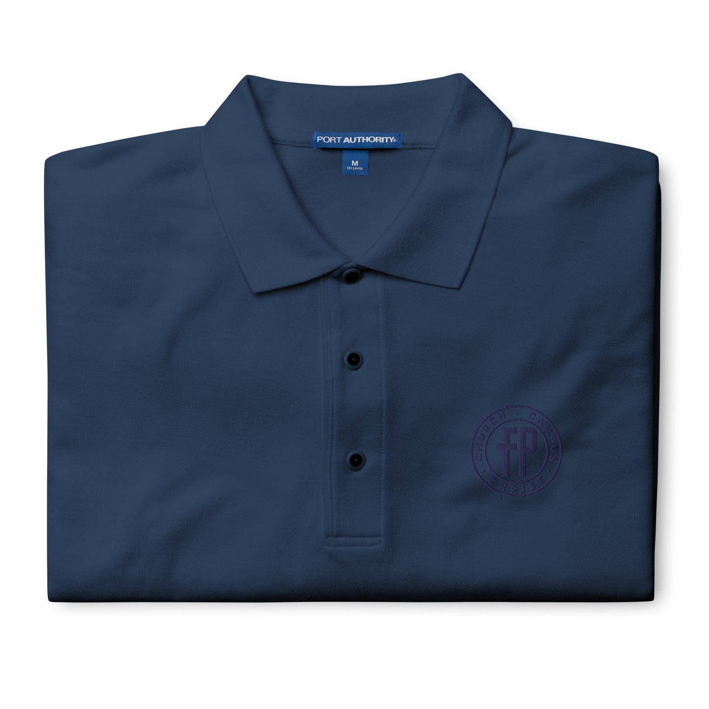 One Tone Navy Embroidered Polo