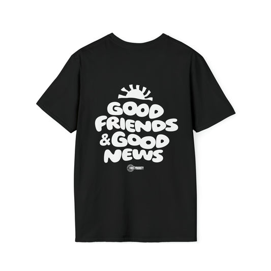 Good News Good Friends White Letters