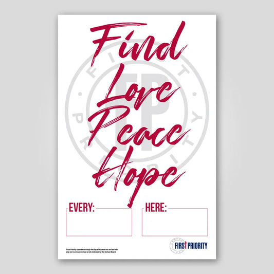 Church Poster "Find Love Peace and Hope"