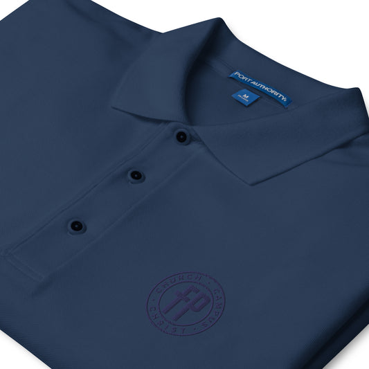 One Tone Navy Embroidered Polo